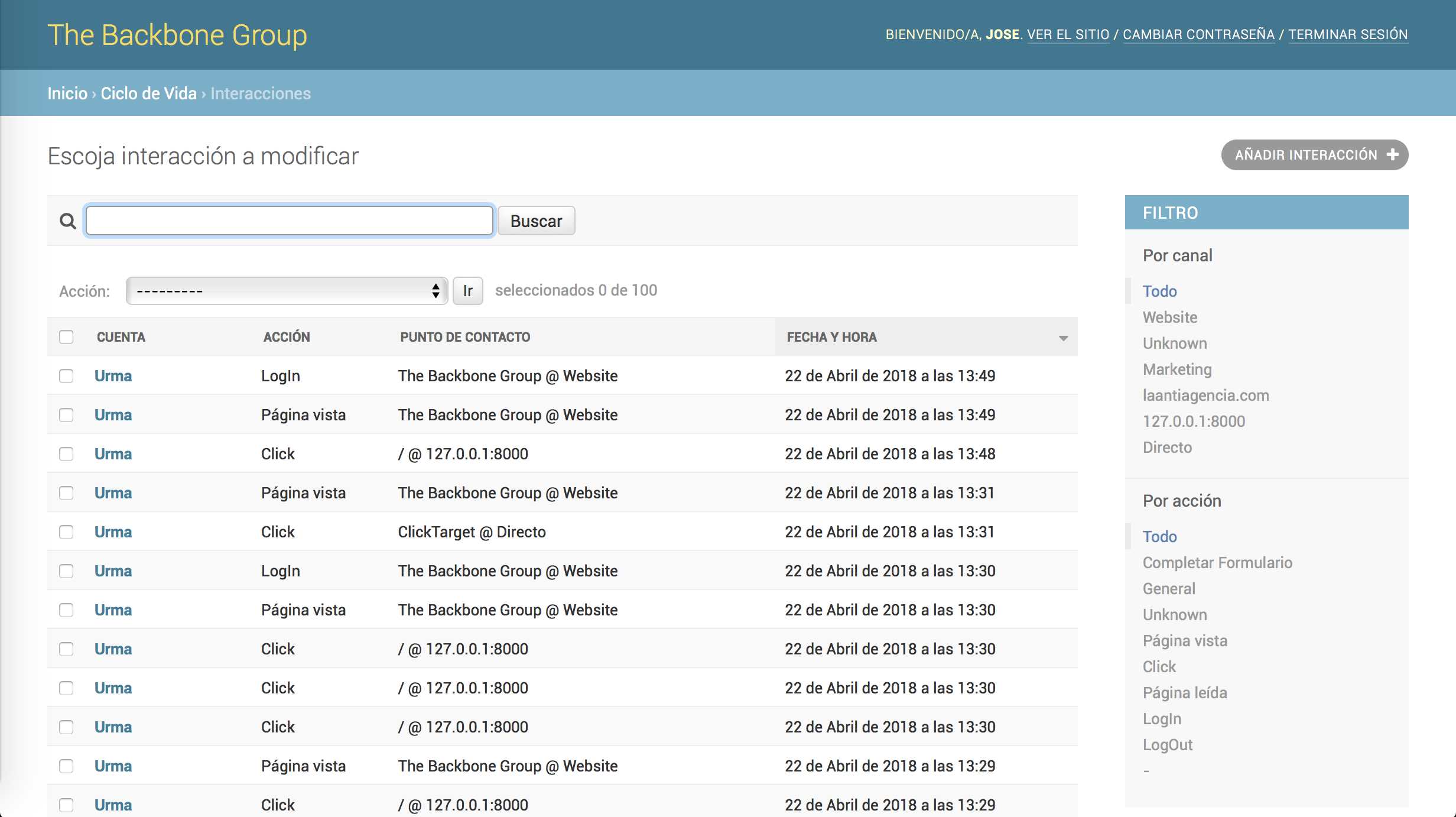 Análisis de atribución en Backbone OS