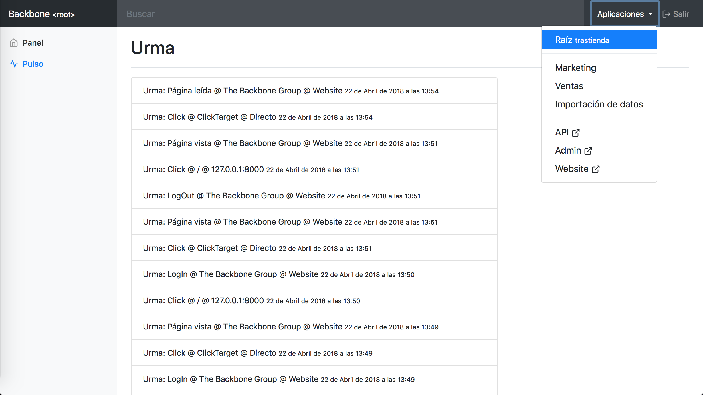 Gestión de canales en Backbone OS